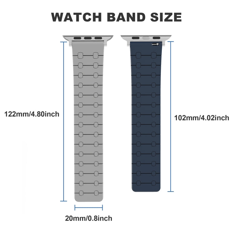 For Apple Watch 38mm Two Color Loop Magnetic Silicone Watch Band(Peach+Light Pink) - Watch Bands by PMC TechLife | Online Shopping South Africa | PMC TechLife