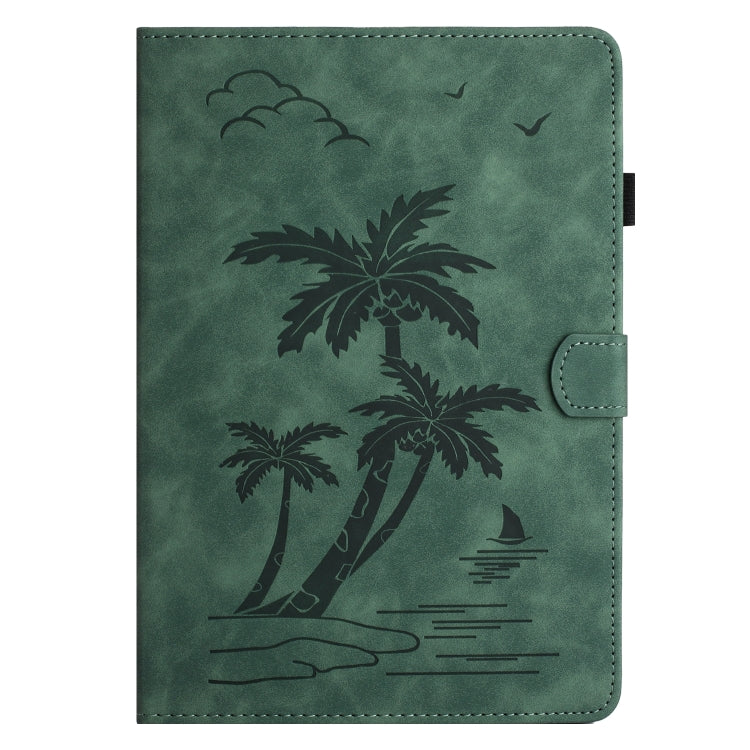 For 10 inch Universal Coconut Tree Embossed Leather Tablet Case(Green) - 10 - 11 inch by PMC TechLife | Online Shopping South Africa | PMC TechLife | Buy Now Pay Later Mobicred