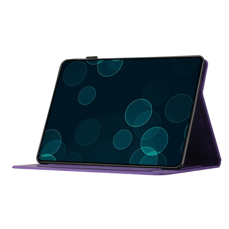 For Samsung Galaxy Tab S9 FE X510/X516B Coconut Tree Embossed Smart Leather Tablet Case(Purple) - Galaxy Tab S9 FE by PMC Jewellery | Online Shopping South Africa | PMC Jewellery | Buy Now Pay Later Mobicred