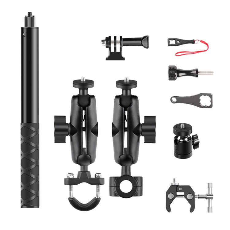 9 in 1 Dual-Link Crabs Selfie Stick Kit Motorcycle Clamps Handlebar Fixed Mount - Holder by PMC TechLife | Online Shopping South Africa | PMC TechLife | Buy Now Pay Later Mobicred