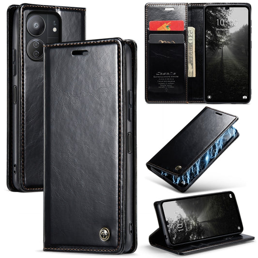 For Xiaomi Redmi 13C CaseMe 003 Crazy Horse Texture Flip Leather Phone Case(Black) - 13C Cases by CaseMe | Online Shopping South Africa | PMC Jewellery | Buy Now Pay Later Mobicred