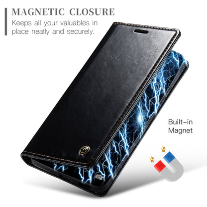 For Xiaomi Redmi Note 13 5G CaseMe 003 Crazy Horse Texture Flip Leather Phone Case(Black) - Note 13 Cases by CaseMe | Online Shopping South Africa | PMC Jewellery | Buy Now Pay Later Mobicred