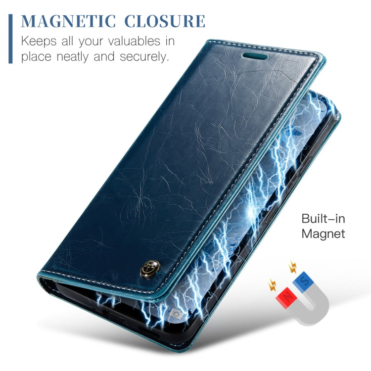 For Xiaomi Redmi Note 13 5G CaseMe 003 Crazy Horse Texture Flip Leather Phone Case(Blue Green) - Xiaomi Cases by CaseMe | Online Shopping South Africa | PMC Jewellery | Buy Now Pay Later Mobicred