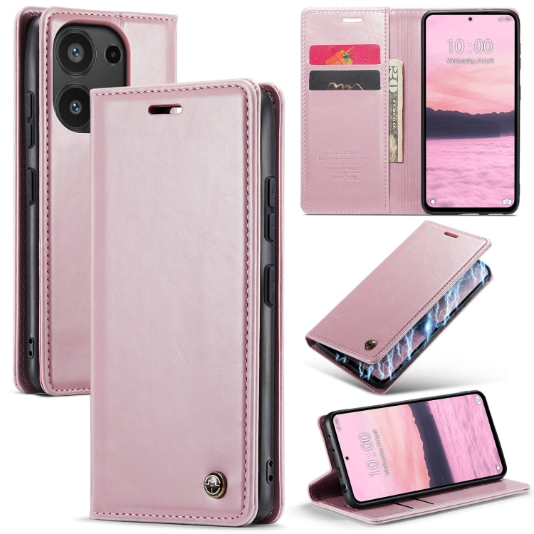 For Xiaomi Redmi Note 13 Pro 4G CaseMe 003 Crazy Horse Texture Flip Leather Phone Case(Pink) - Xiaomi Cases by CaseMe | Online Shopping South Africa | PMC Jewellery | Buy Now Pay Later Mobicred