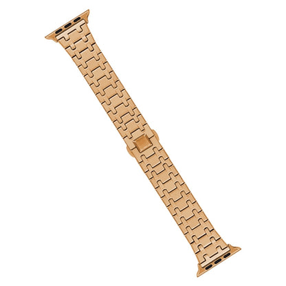 For Apple Watch Series 3 38mm Double T Stainless Steel Watch Band(Rose Gold) - Watch Bands by PMC Jewellery | Online Shopping South Africa | PMC Jewellery