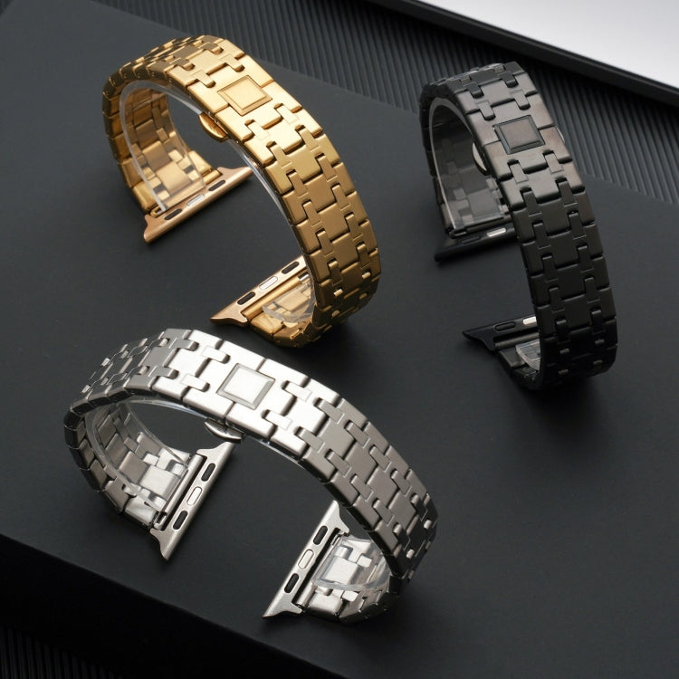 For Apple Watch 38mm Double T Stainless Steel Watch Band(Silver) - Watch Bands by PMC TechLife | Online Shopping South Africa | PMC TechLife