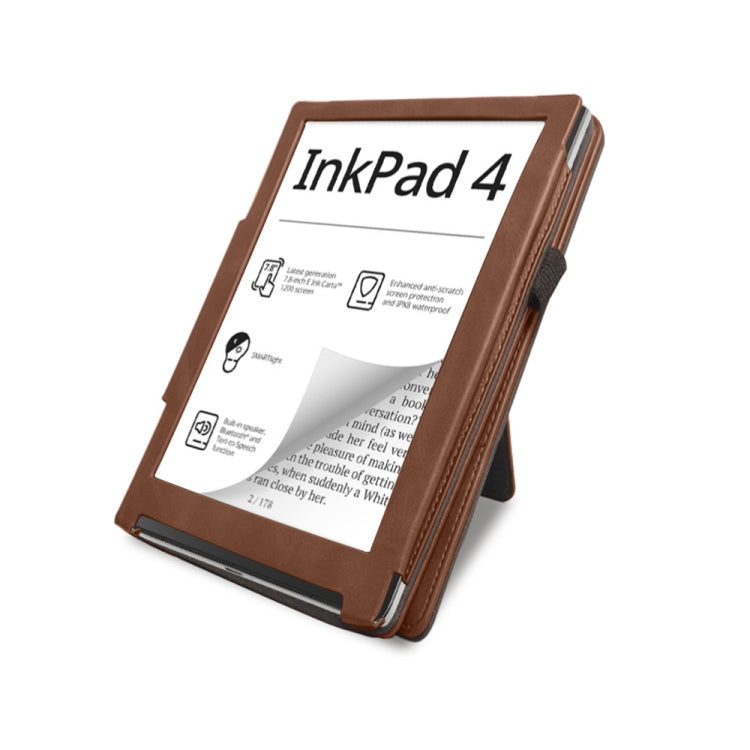 For Pocketbook InkPad 4 / Color 2 / 3 Calfskin Leather Smart Tablet Case(Brown) - Others by PMC TechLife | Online Shopping South Africa | PMC TechLife | Buy Now Pay Later Mobicred
