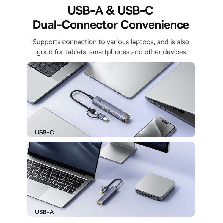 Baseus UltraJoy Series 4-Port HUB AIR Docking Station HUB(Space Grey) - USB HUB by Baseus | Online Shopping South Africa | PMC Jewellery | Buy Now Pay Later Mobicred