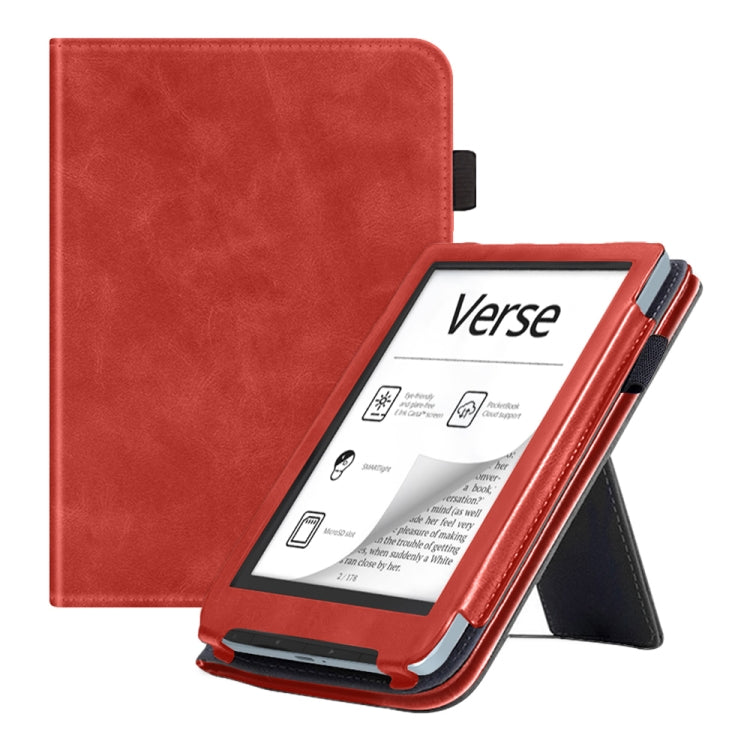 For Pocketbook Verse / Verse Pro Calfskin Leather Smart Tablet Case(Red) - Others by PMC TechLife | Online Shopping South Africa | PMC TechLife | Buy Now Pay Later Mobicred