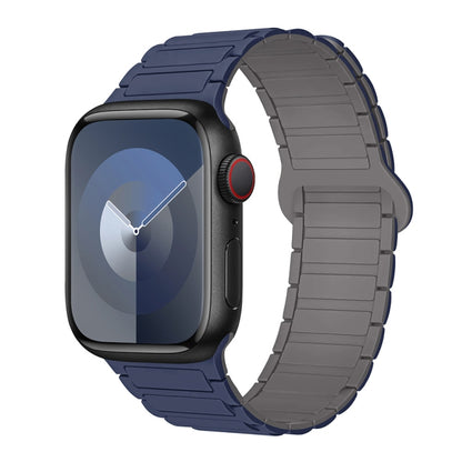 For Apple Watch SE 2023 44mm I-Shaped Magnetic Silicone Watch Band(Indigo Gray) - Watch Bands by PMC Jewellery | Online Shopping South Africa | PMC Jewellery