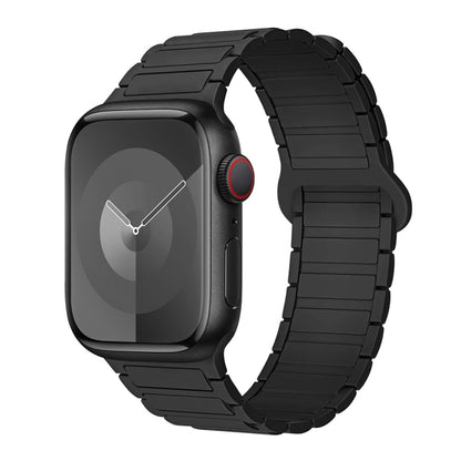 For Apple Watch Series 8 41mm I-Shaped Magnetic Silicone Watch Band(Black) - Watch Bands by PMC Jewellery | Online Shopping South Africa | PMC Jewellery