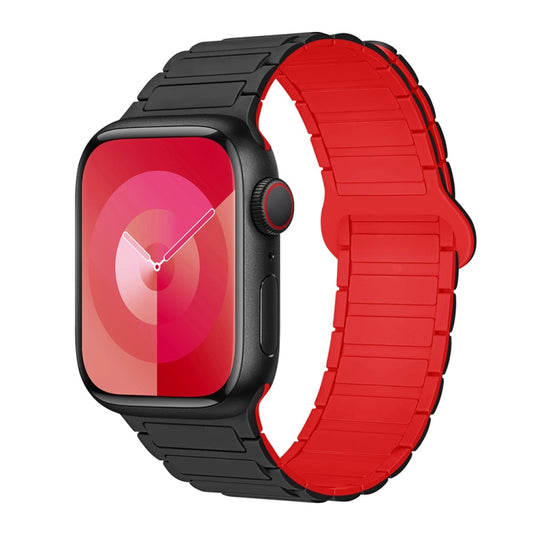 For Apple Watch Series 6 40mm I-Shaped Magnetic Silicone Watch Band(Black Red) - Watch Bands by PMC Jewellery | Online Shopping South Africa | PMC Jewellery