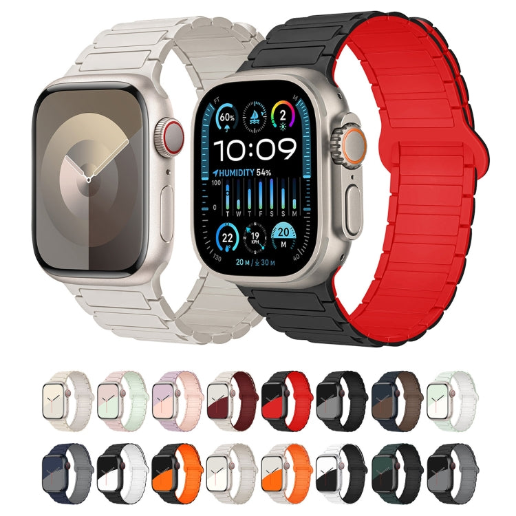 For Apple Watch 42mm I-Shaped Magnetic Silicone Watch Band(Black) - Watch Bands by PMC TechLife | Online Shopping South Africa | PMC TechLife