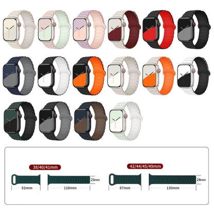 For Apple Watch Series 5 44mm I-Shaped Magnetic Silicone Watch Band(Dark Teal Black) - Watch Bands by PMC Jewellery | Online Shopping South Africa | PMC Jewellery