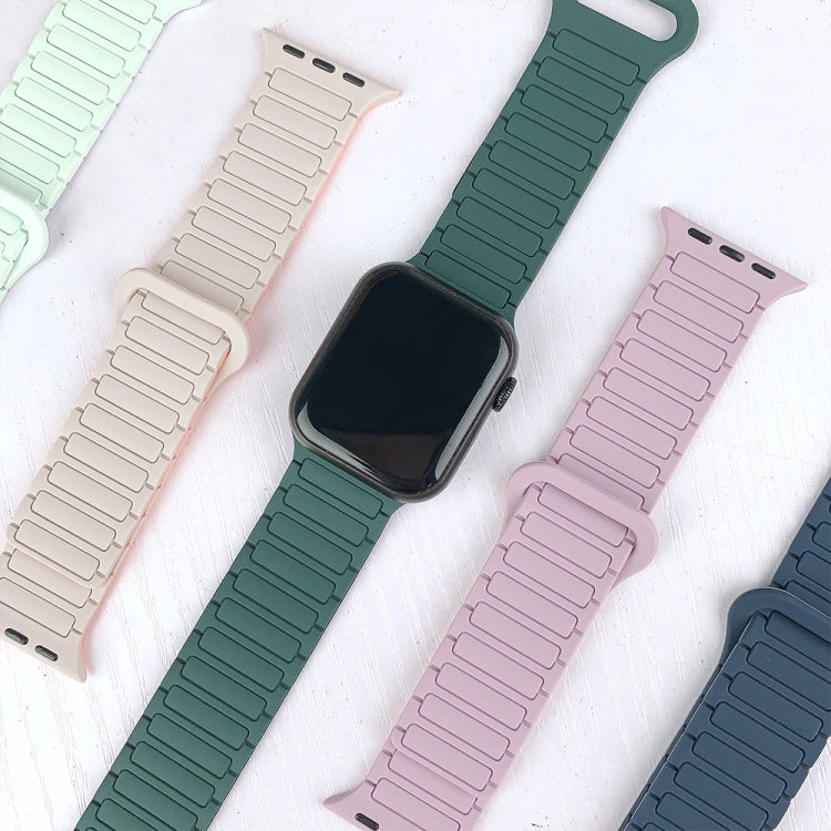 For Apple Watch Series 7 41mm I-Shaped Magnetic Silicone Watch Band(White Starlight) - Watch Bands by PMC Jewellery | Online Shopping South Africa | PMC Jewellery