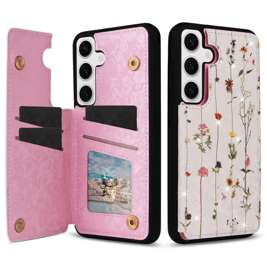 For Samsung Galaxy S25 5G Printed Double Buckle RFID Anti-theft Phone Case(Dried Flower World) - Galaxy S25 5G Cases by PMC Jewellery | Online Shopping South Africa | PMC Jewellery | Buy Now Pay Later Mobicred