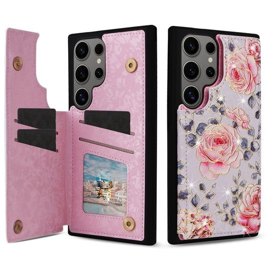 For Samsung Galaxy S25 Ultra 5G Printed Double Buckle RFID Anti-theft Phone Case(Pastoral Rose) - Galaxy S25 Ultra 5G Cases by PMC Jewellery | Online Shopping South Africa | PMC Jewellery | Buy Now Pay Later Mobicred