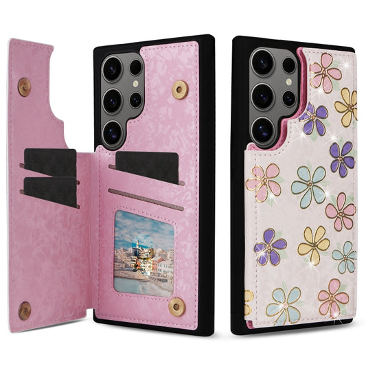 For Samsung Galaxy S25 Ultra 5G Printed Double Buckle RFID Anti-theft Phone Case(Blossoming Flowers) - Galaxy S25 Ultra 5G Cases by PMC Jewellery | Online Shopping South Africa | PMC Jewellery | Buy Now Pay Later Mobicred