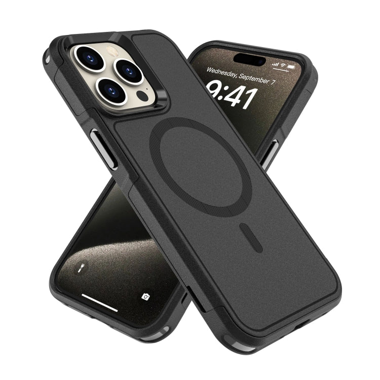 For iPhone 15 Pro Max RedPepper Armor Magsafe PC Hybrid TPU Phone Case(Black) - free shipping - PMC Jewellery - Order now!