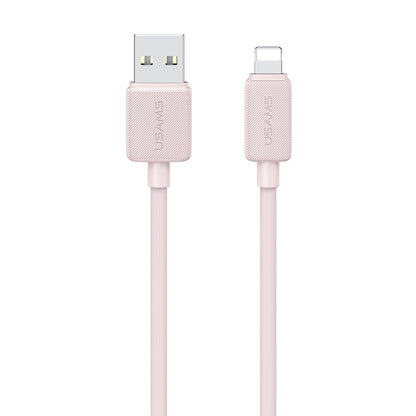 USAMS US-SJ699 USB to 8 Pin 2.4A Striped Fast Charge Data Cable, Length:3m(Pink) - Normal Style Cable by USAMS | Online Shopping South Africa | PMC Jewellery | Buy Now Pay Later Mobicred