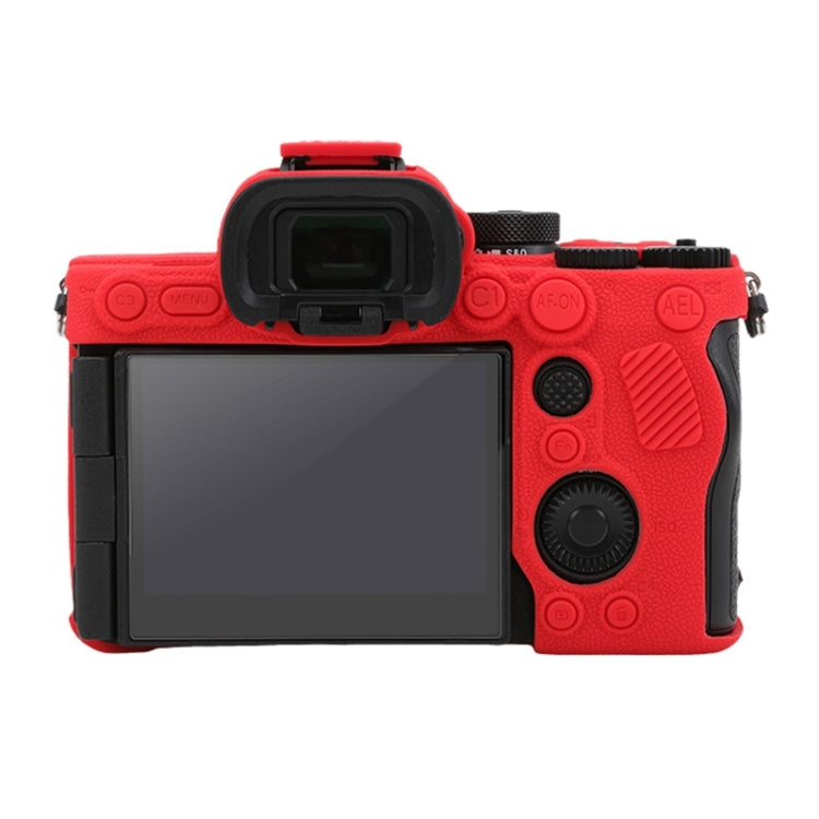 For Sony ILCE7RM5 / A7R5 Litchi Texture Soft Silicone Protective Case(Red) - Protective Case by PMC Jewellery | Online Shopping South Africa | PMC Jewellery