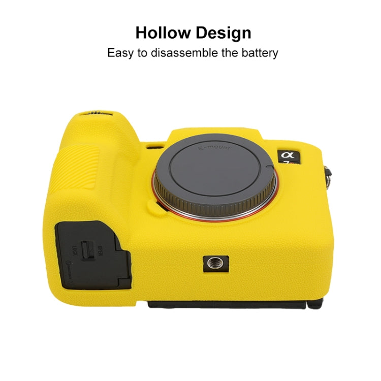 For Sony ILCE7RM5 / A7R5 Litchi Texture Soft Silicone Protective Case(Yellow) - Protective Case by PMC TechLife | Online Shopping South Africa | PMC TechLife | Buy Now Pay Later Mobicred