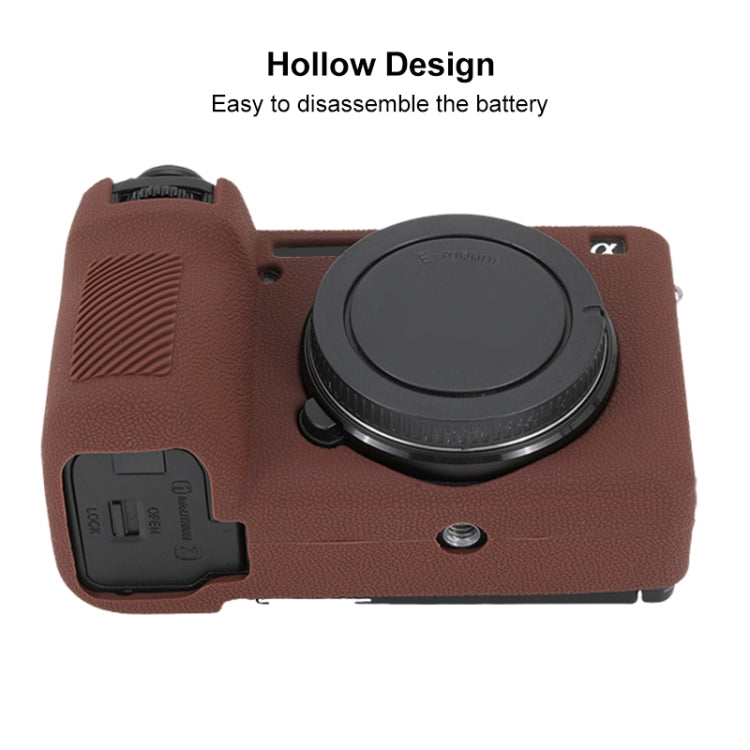 For Sony ILCE-6700 / A6700 Litchi Texture Soft Silicone Protective Case(Coffee) - free shipping - PMC TechLife - Order now!