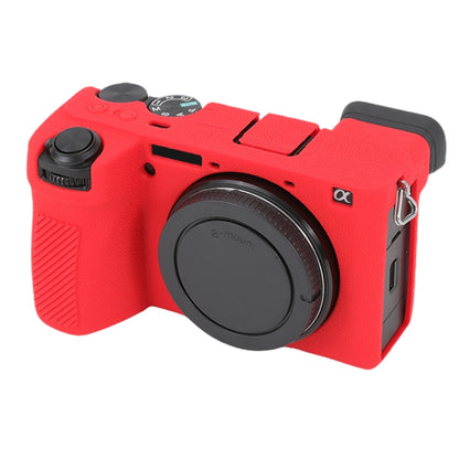 For Sony ILCE-6700 / A6700 Litchi Texture Soft Silicone Protective Case(Red) - Protective Case by PMC Jewellery | Online Shopping South Africa | PMC Jewellery