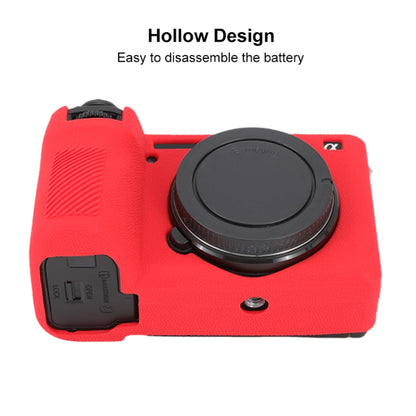 For Sony ILCE-6700 / A6700 Litchi Texture Soft Silicone Protective Case(Red) - Protective Case by PMC Jewellery | Online Shopping South Africa | PMC Jewellery