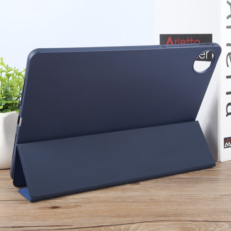 For Huawei MatePad Pro 11 2022/2024 Tri-fold Silicone Leather Tablet Case(Dark Blue) - Huawei by PMC Jewellery | Online Shopping South Africa | PMC Jewellery | Buy Now Pay Later Mobicred