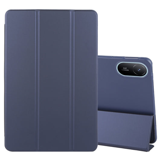 For Huawei MatePad SE 11 2024 Tri-fold Silicone Leather Tablet Case(Dark Blue) - Huawei by PMC Jewellery | Online Shopping South Africa | PMC Jewellery | Buy Now Pay Later Mobicred