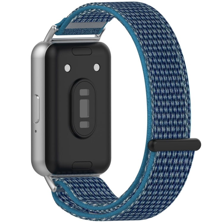 For Samsung Galaxy Fit 3 Nylon Loop Hook and Loop Fastener Watch Band(Ocean Blue) - Watch Bands by PMC Jewellery | Online Shopping South Africa | PMC Jewellery