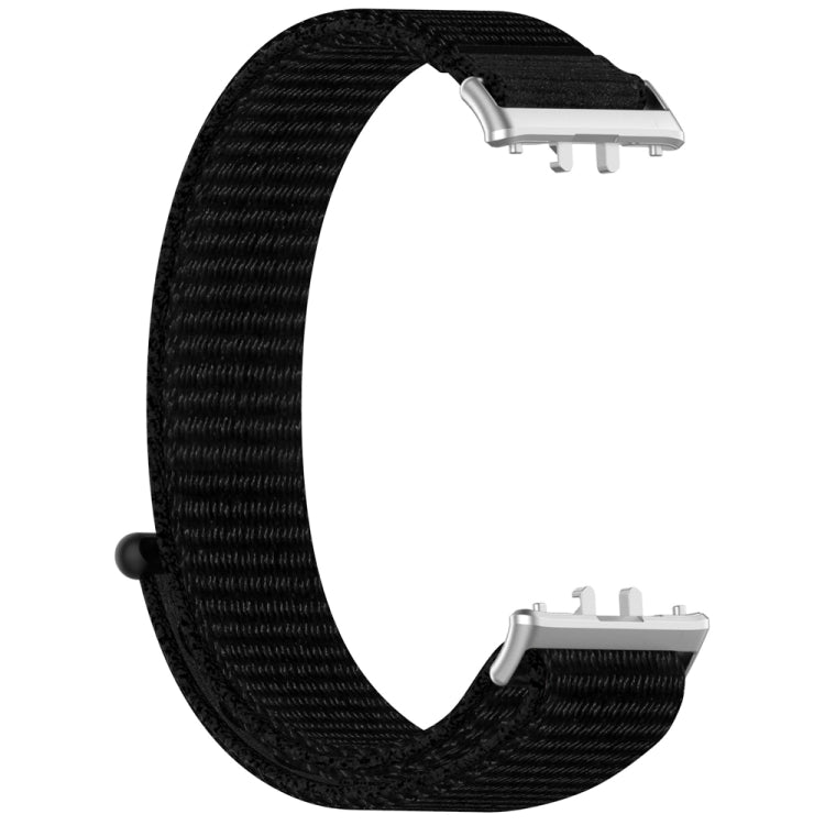 For Samsung Galaxy Fit 3 Nylon Loop Hook and Loop Fastener Watch Band(Black) - Watch Bands by PMC Jewellery | Online Shopping South Africa | PMC Jewellery