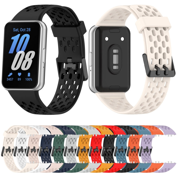 For Samsung Galaxy Fit 3 Hole Style Dual Buckle Silicone Watch Band(Starlight) - Watch Bands by PMC TechLife | Online Shopping South Africa | PMC TechLife