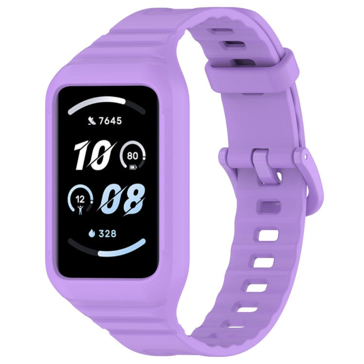 For Honor Band 9 Armor Integrated Silicone Watch Band(Purple) - Watch Bands by PMC TechLife | Online Shopping South Africa | PMC TechLife