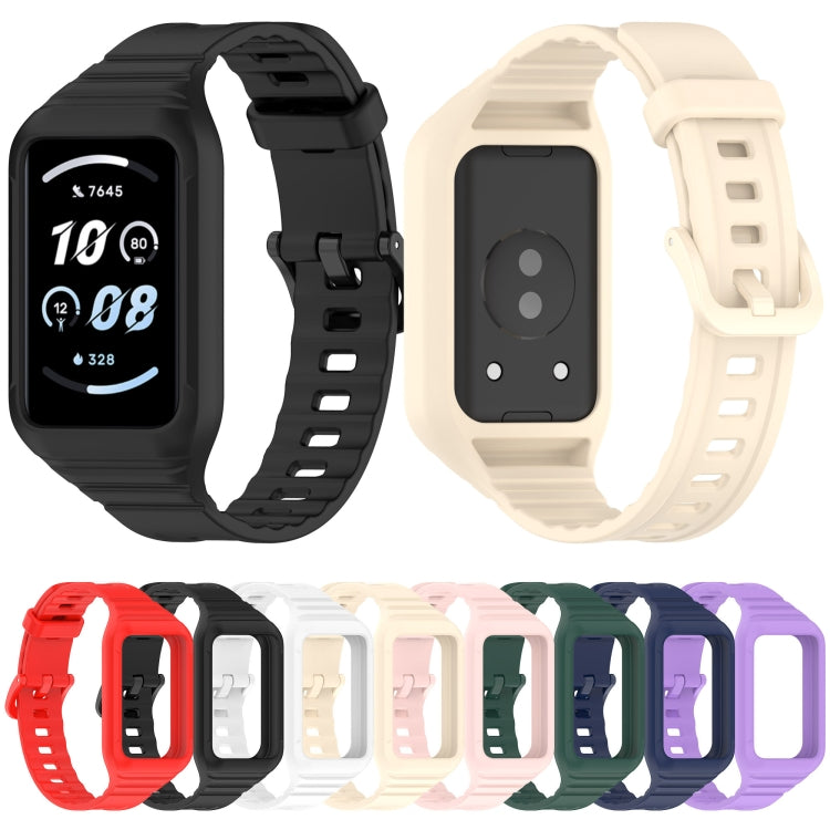 For Honor Band 9 Armor Integrated Silicone Watch Band(Purple) - Watch Bands by PMC TechLife | Online Shopping South Africa | PMC TechLife
