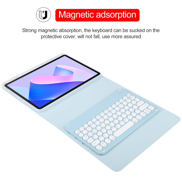 For Huawei MatePad 11 2023 / 2021 Round Button Bluetooth Keyboard Rotatable Holder Leather Case(Sky Blue) - Huawei Keyboard by PMC TechLife | Online Shopping South Africa | PMC TechLife