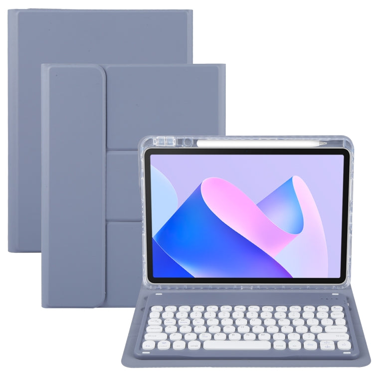 For Huawei MatePad 11 2023 / 2021 Round Button Bluetooth Keyboard Rotatable Holder Leather Case(Lavender Purple) - Huawei Keyboard by PMC TechLife | Online Shopping South Africa | PMC TechLife