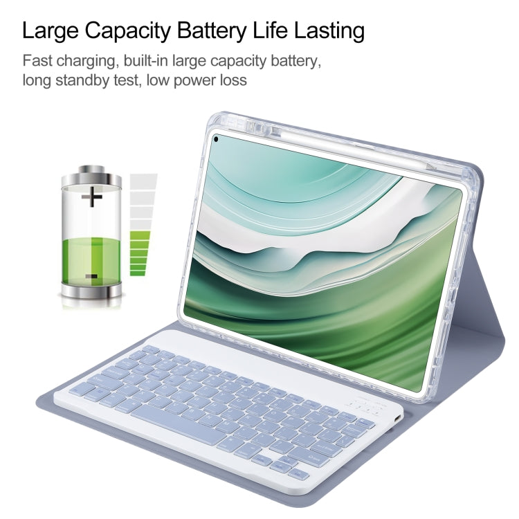 For Huawei MatePad Pro 11 2024 / 2022 Square Button Bluetooth Keyboard Rotatable Holder Leather Case(Lavender Purple) - Huawei Keyboard by PMC TechLife | Online Shopping South Africa | PMC TechLife