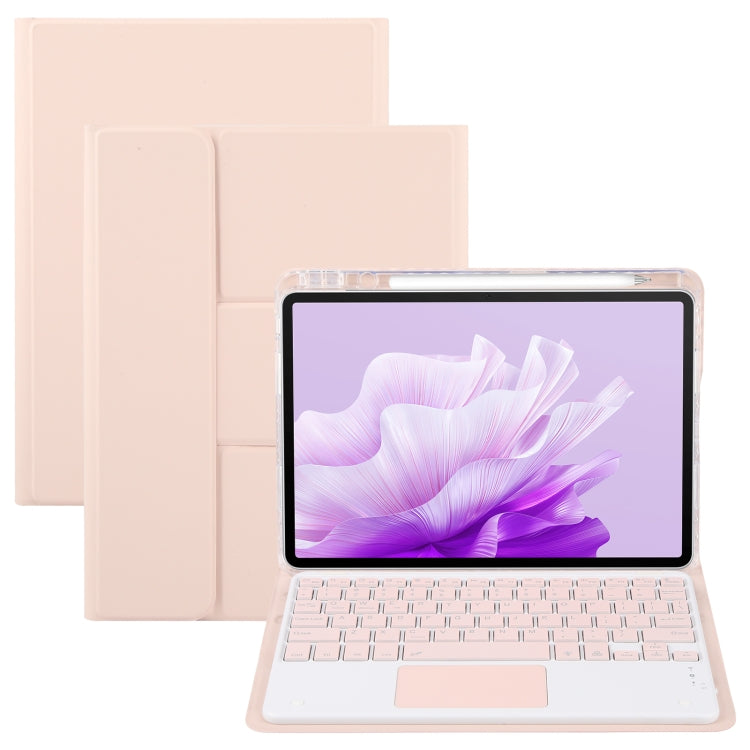 For Huawei MatePad Air 11.5 Square Button Bluetooth Keyboard Rotatable Holder Leather Case with Touchpad(Rose Gold) - Huawei Keyboard by PMC TechLife | Online Shopping South Africa | PMC TechLife
