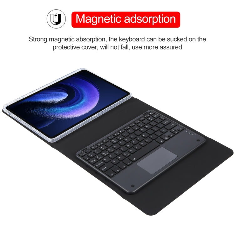 For Xiaomi Pad 6 Square Button Bluetooth Keyboard Rotatable Holder Leather Case with Touchpad(Black) - free shipping - PMC TechLife - Order now!