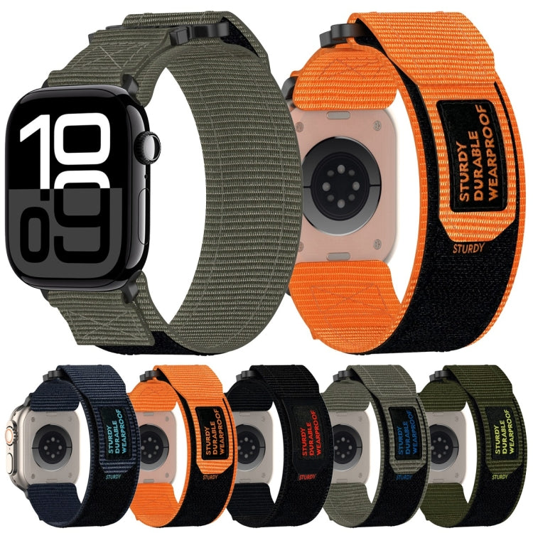 For Apple Watch Series 8 45mm Nylon Hook And Loop Fastener Watch Band(Orange) - Watch Bands by PMC TechLife | Online Shopping South Africa | PMC TechLife | Buy Now Pay Later Mobicred