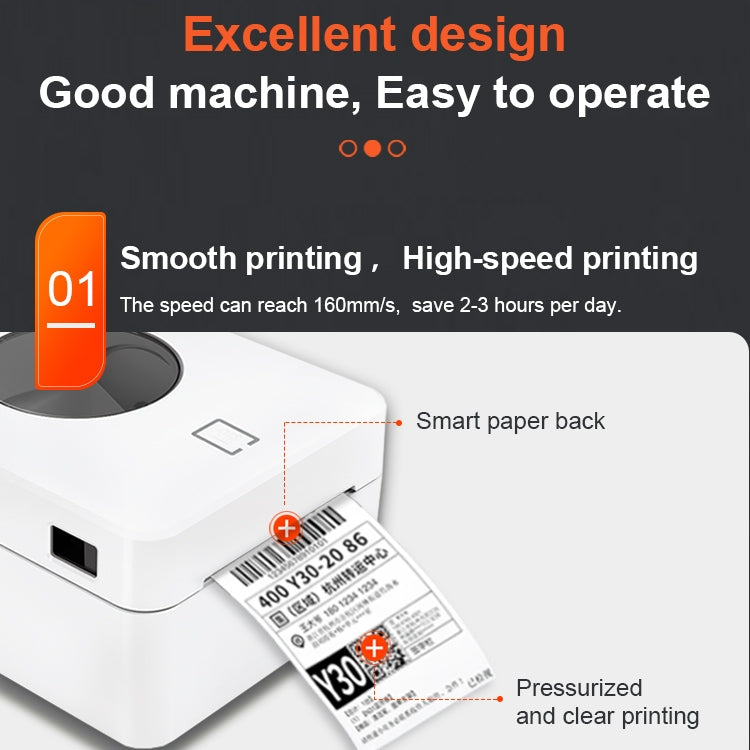 ZJ-9250 100x150mm USB Bluetooth Thermal Label Printer, Plug:UK Plug(White) - Printer by PMC TechLife | Online Shopping South Africa | PMC TechLife | Buy Now Pay Later Mobicred