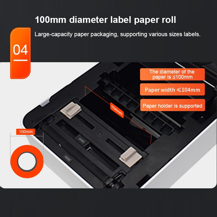 ZJ-9250 100x150mm USB Bluetooth Thermal Label Printer, Plug:US Plug(Black) - Printer by PMC TechLife | Online Shopping South Africa | PMC TechLife | Buy Now Pay Later Mobicred