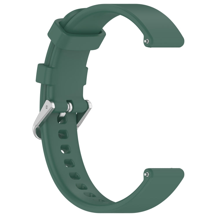 For Garmin Lily 2 14mm Silver Buckle Silicone Watch Band Wristband(Dark Green) - Watch Bands by PMC Jewellery | Online Shopping South Africa | PMC Jewellery