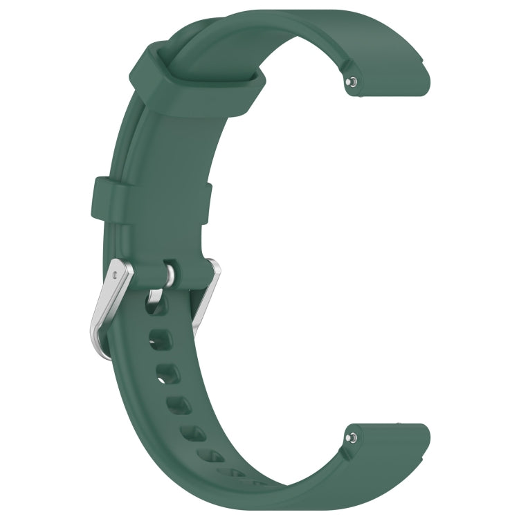 12mm Universal Solid Color Silver Buckle Silicone Watch Band(Dark Green) - 20mm Bands by PMC TechLife | Online Shopping South Africa | PMC TechLife