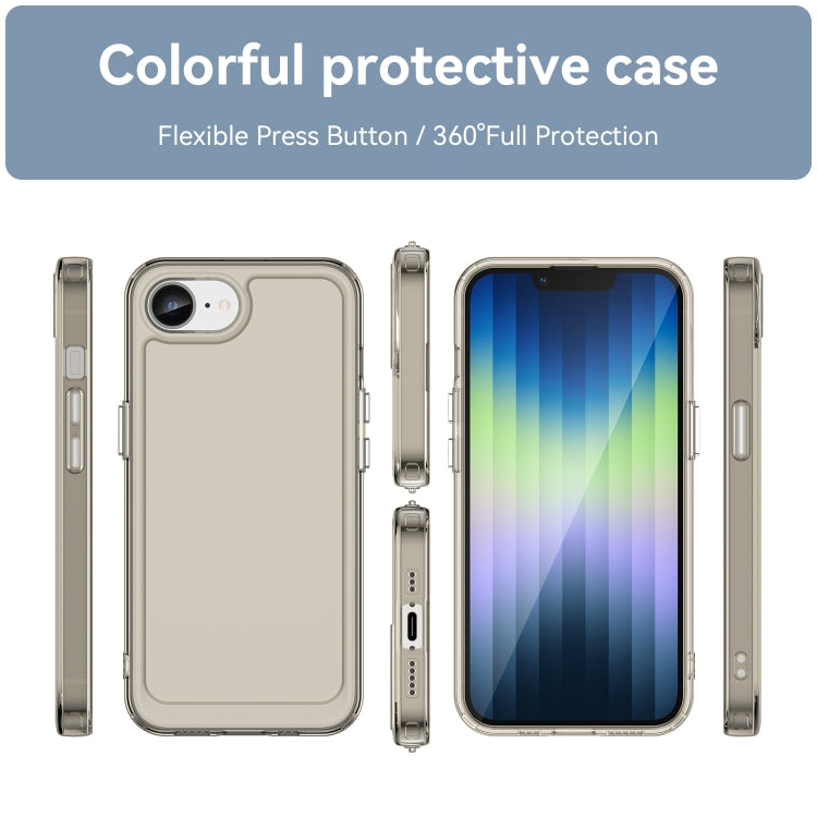 For iPhone SE 2024 Candy Series TPU Phone Case(Transparent Grey) - More iPhone Cases by PMC Jewellery | Online Shopping South Africa | PMC Jewellery | Buy Now Pay Later Mobicred