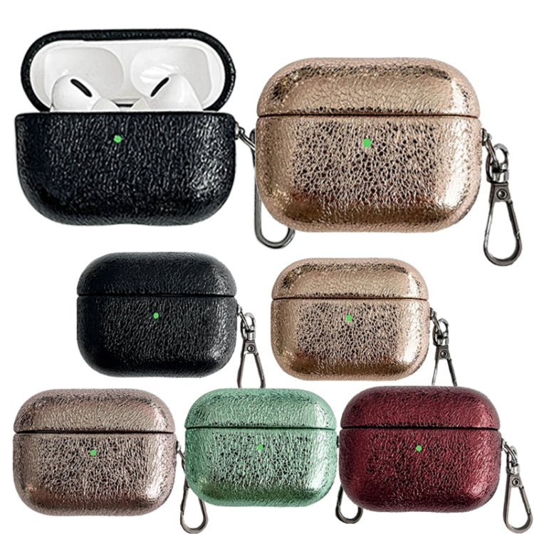 For AirPods 3 Burst Leather Texture Bluetooth Earphone Protective Case(Black) - free shipping - PMC Jewellery - Order now!