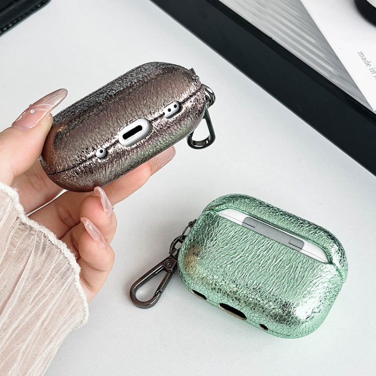 For AirPods Pro Burst Leather Texture Bluetooth Earphone Protective Case(Green) - For AirPods Pro by PMC Jewellery | Online Shopping South Africa | PMC Jewellery | Buy Now Pay Later Mobicred