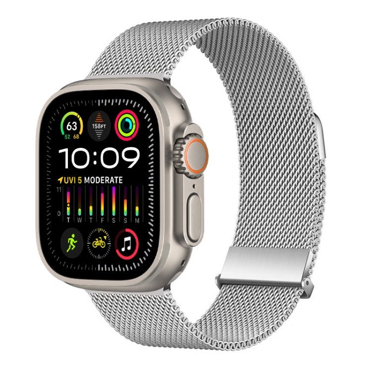 For Apple Watch Ultra 2 49mm ZGA Milanese Magnetic Metal Watch Band(Silver) - Watch Bands by ZGA | Online Shopping South Africa | PMC Jewellery | Buy Now Pay Later Mobicred